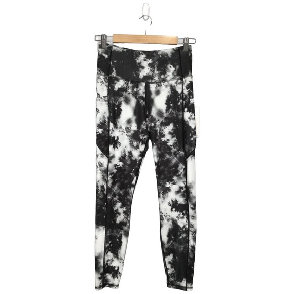 New S.O.I. Collection Tie Dye Leggings Cell Pocket High Rise Support Black M - Picture 1 of 8